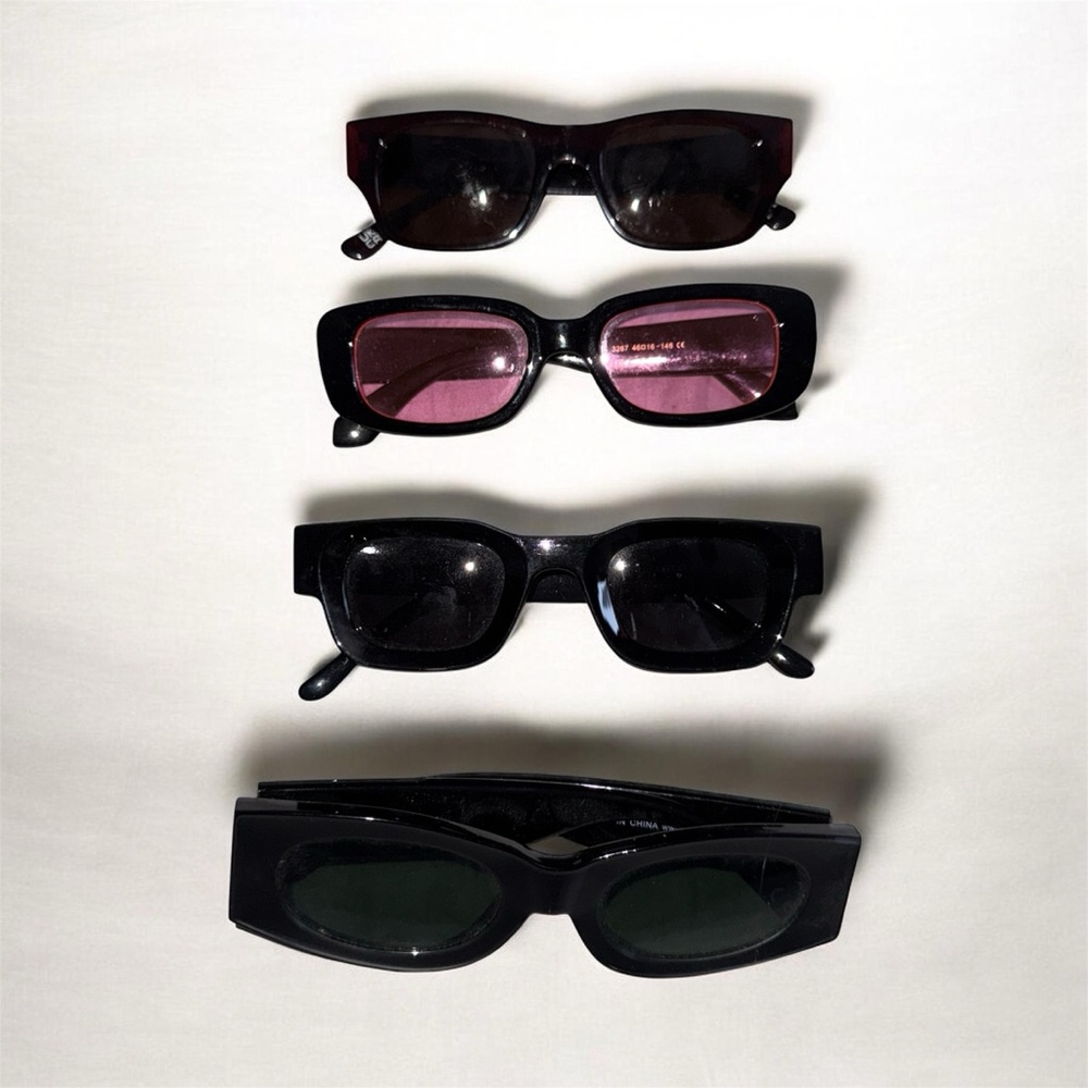 Amazon Men's Rectangular Sunglasses - Black and Purple